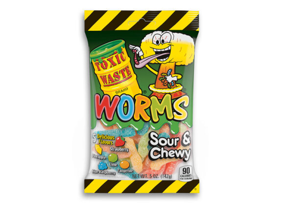 Toxic Waste Worms Sour &amp; Chewy 142g